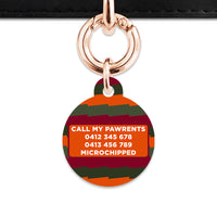Green And Orange Spooky Stripes Pet ID Tag