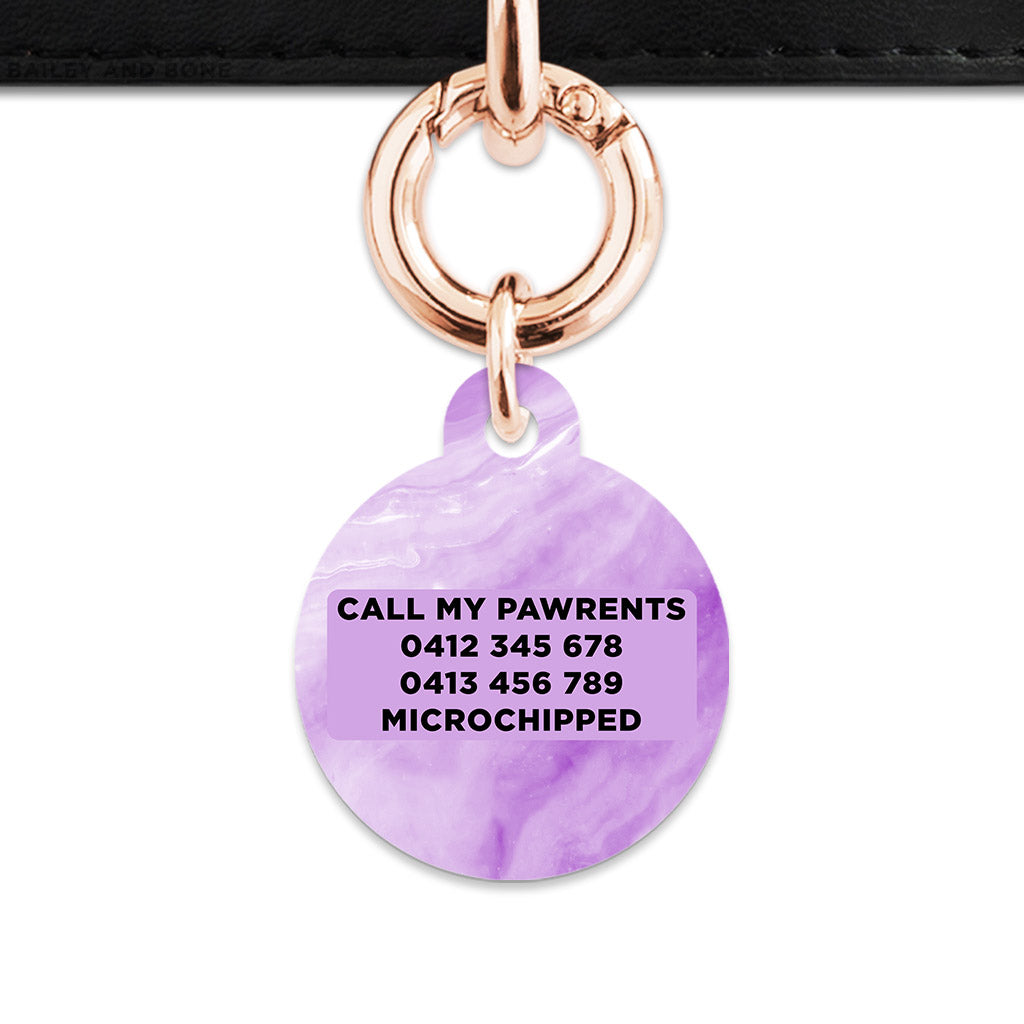 Light Purple Marble Pet ID Tag