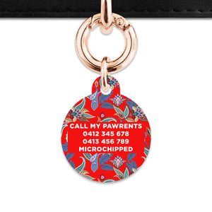 Red Paisley Pattern Pet ID Tag