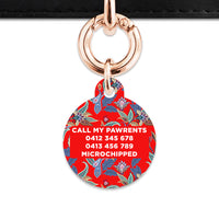 Red Paisley Pattern Pet ID Tag