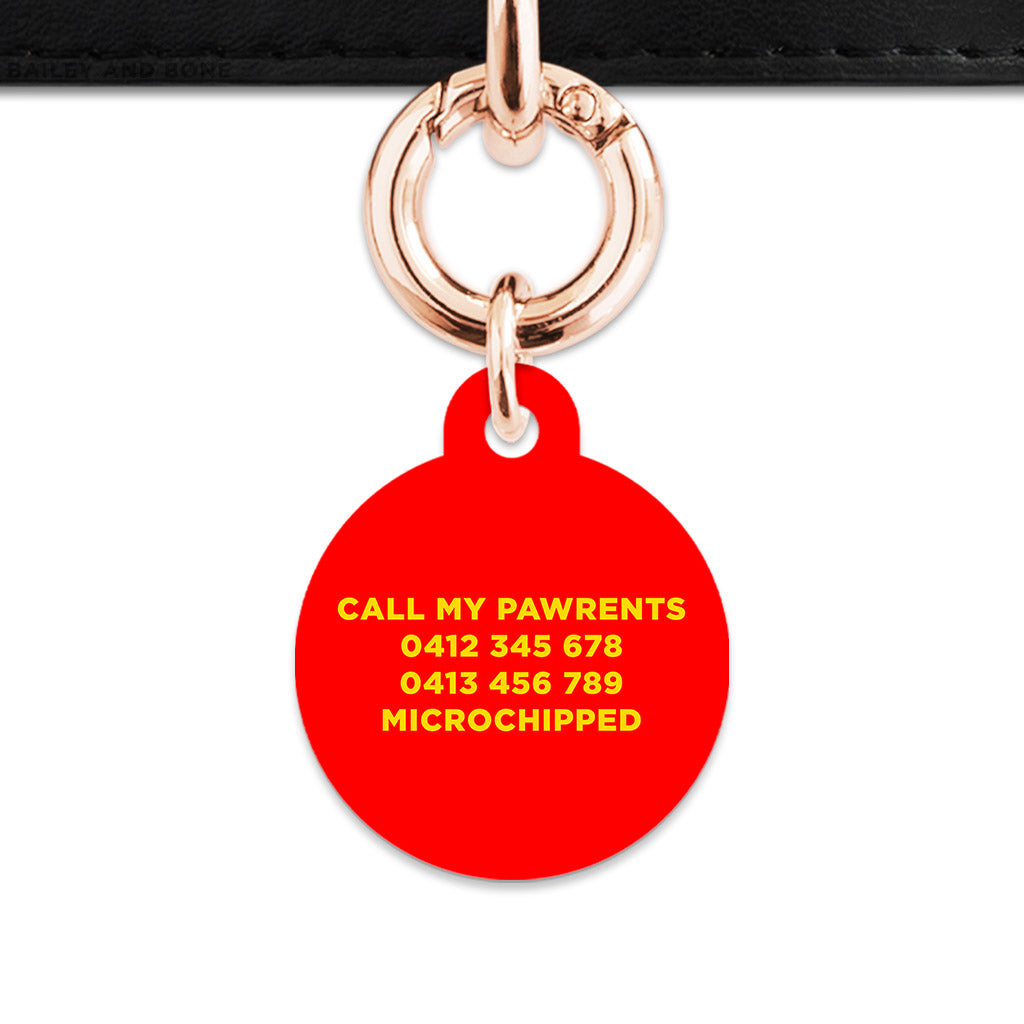 Burger Pattern Pet ID Tag