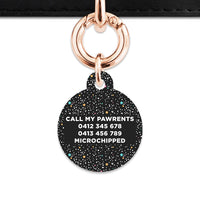 Black Pastel Stars Pet ID Tag