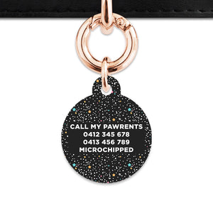 Black Pastel Stars Pet ID Tag
