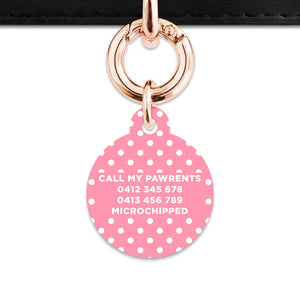 Pink And White Polka Dot Pet ID Tag