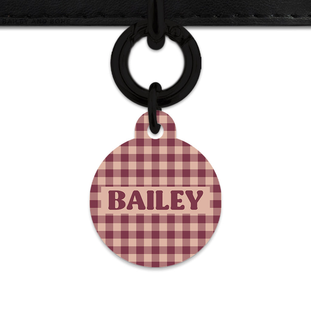 Winter Gingham Pet ID Tag
