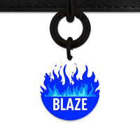 Blue Flames Pet ID Tag