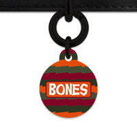 Green And Orange Spooky Stripes Pet ID Tag
