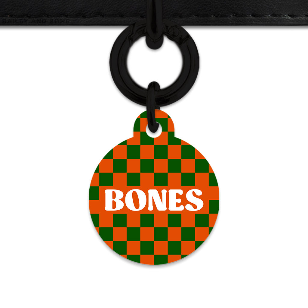Halloween Checkers Pet ID Tag