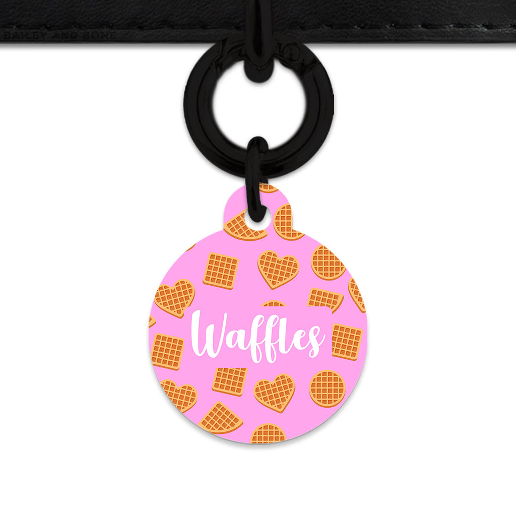 Pink Waffles Pattern Pet ID Tag