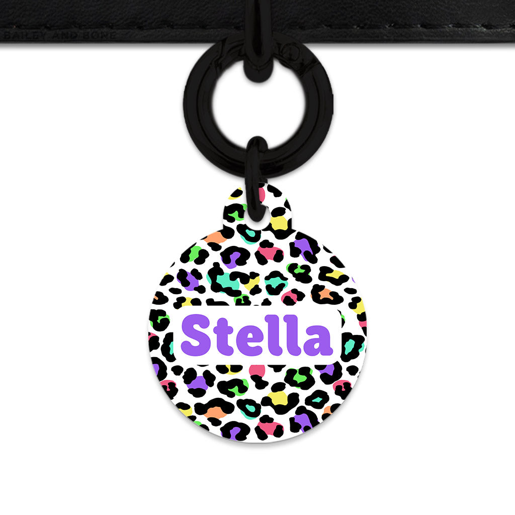 Pastel Leopard Print Pet ID Tag