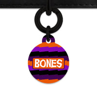 Purple And Orange Spooky Stripes Pet ID Tag