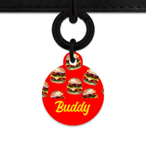 Burger Pattern Pet ID Tag