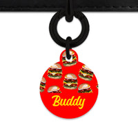 Burger Pattern Pet ID Tag