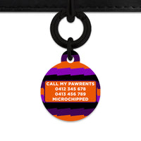 Purple And Orange Spooky Stripes Pet ID Tag