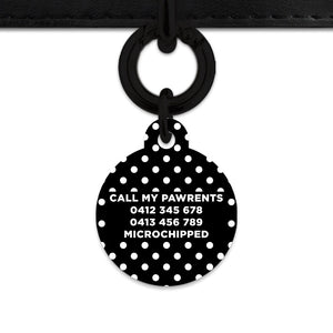 Black And White Polka Dots Pet ID Tag