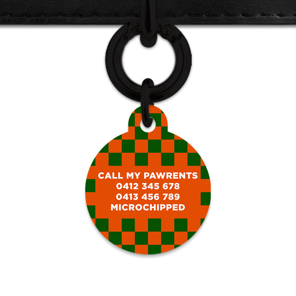 Halloween Checkers Pet ID Tag
