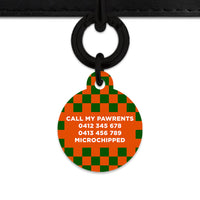 Halloween Checkers Pet ID Tag