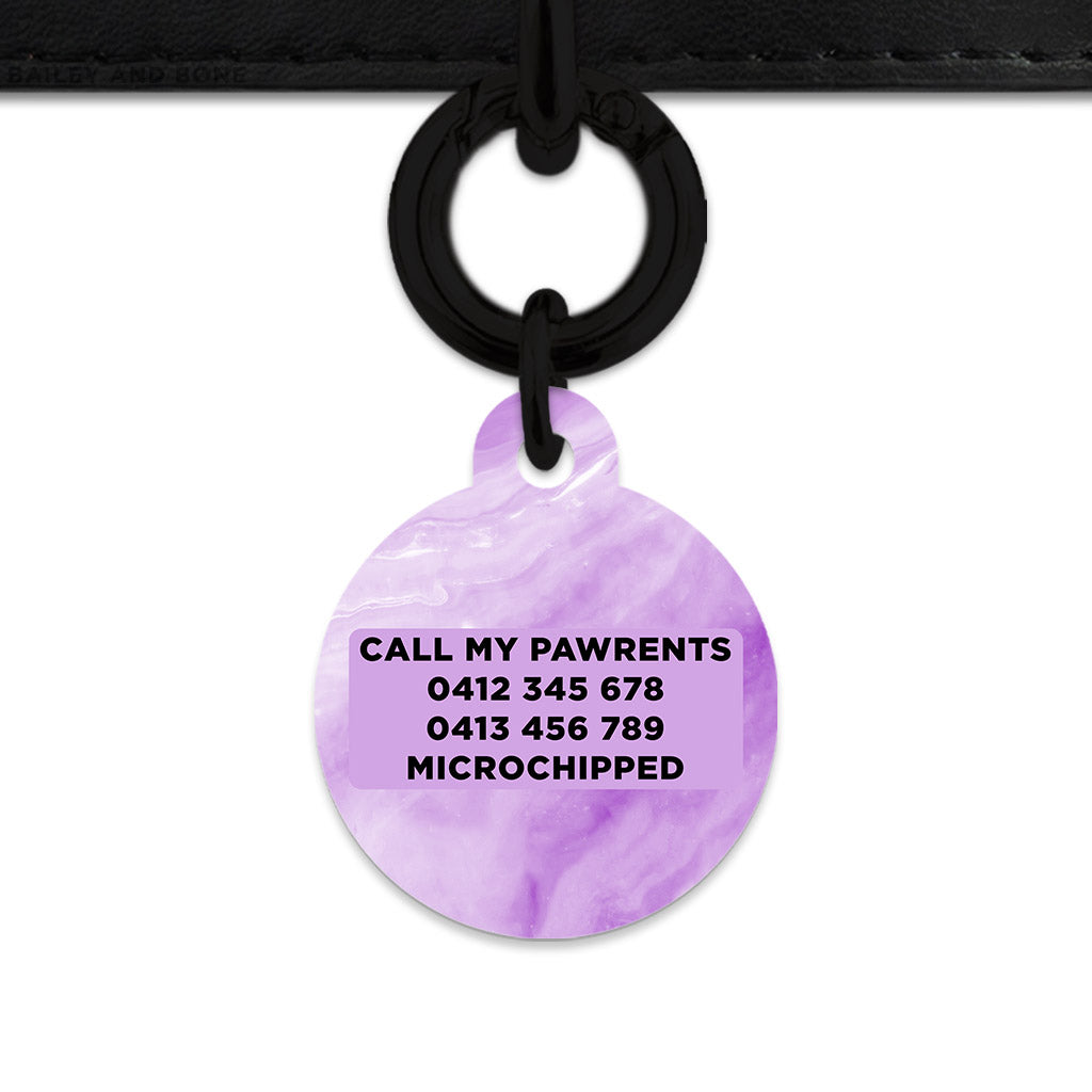 Light Purple Marble Pet ID Tag