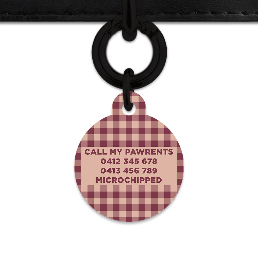 Winter Gingham Pet ID Tag