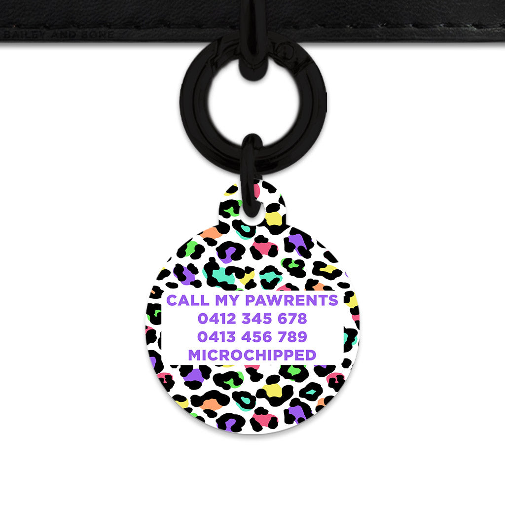 Pastel Leopard Print Pet ID Tag