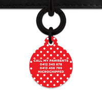 Red And White Polka Dots Pet ID Tag