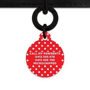 Red And White Polka Dots Pet ID Tag