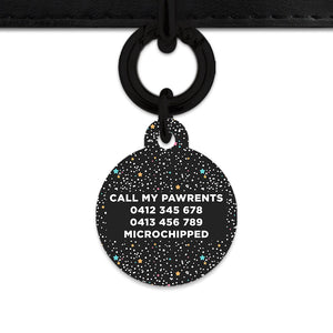 Black Pastel Stars Pet ID Tag
