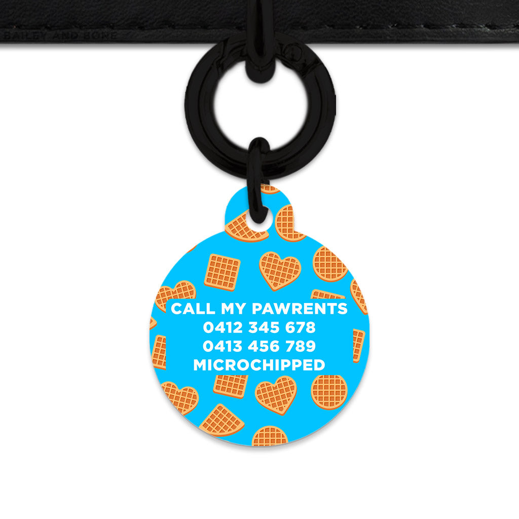 Blue Waffles Pattern Pet ID Tag