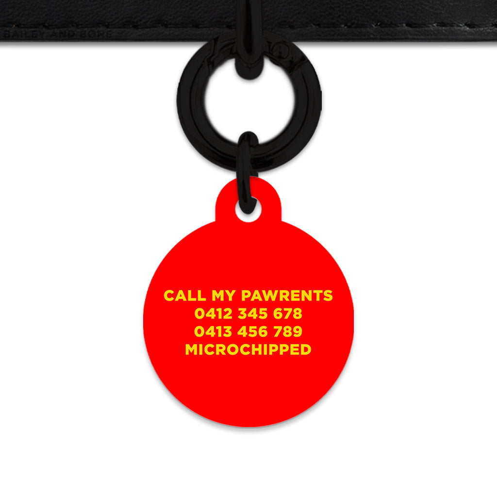 Burger Pattern Pet ID Tag