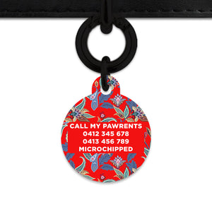 Red Paisley Pattern Pet ID Tag