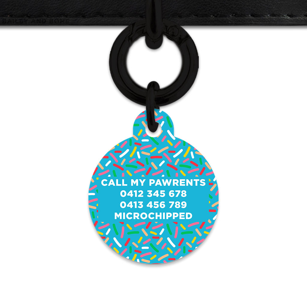 Blue Birthday Sprinkles Pet ID Tag
