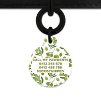 Olive Pattern Pet ID Tag