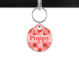 Pink And Red Poppy Mini Pet ID Tag