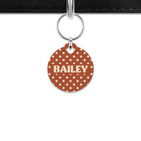 Brown And Beige Polka Dots Mini Pet ID Tag