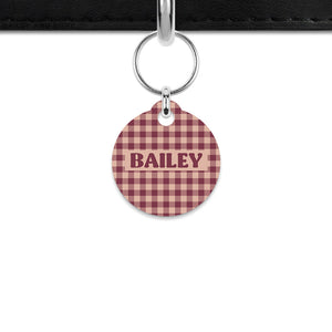 Winter Gingham Mini Pet ID Tag
