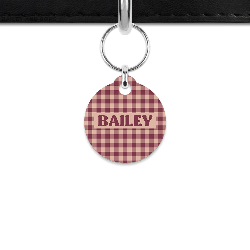 Winter Gingham Mini Pet ID Tag