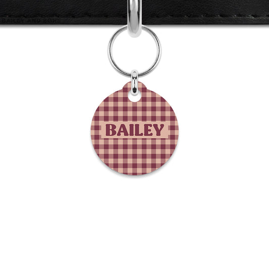 Winter Gingham Mini Pet ID Tag