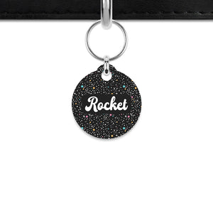Black Pastel Stars Mini Pet ID Tag