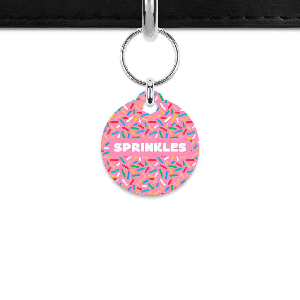 Pink Birthday Sprinkles Mini Pet ID Tag