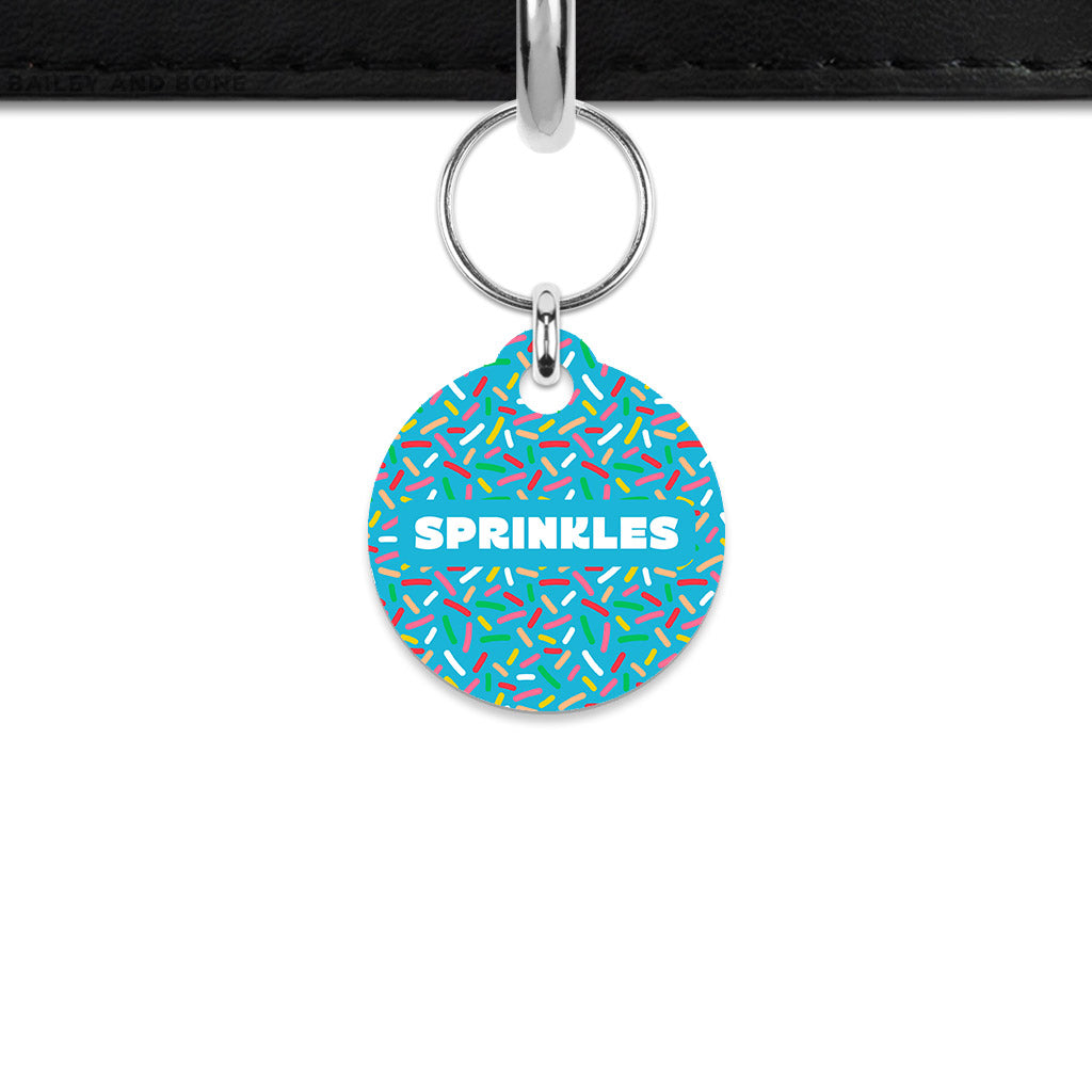 Blue Birthday Sprinkles Mini Pet ID Tag