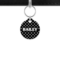 Black And White Polka Dots Mini Pet ID Tag