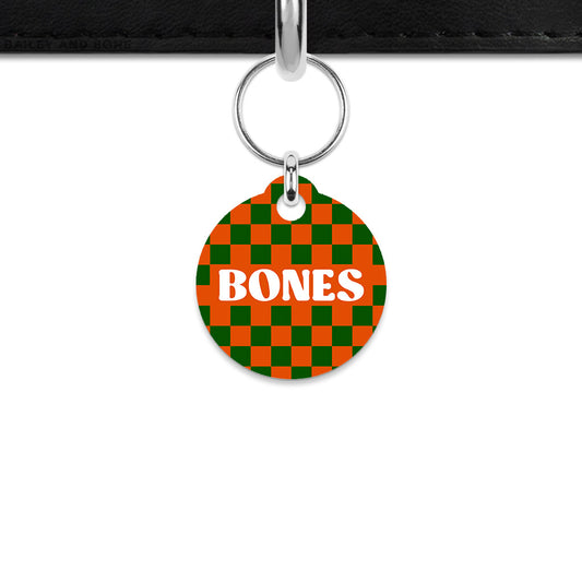 Halloween Checkers Mini Pet ID Tag