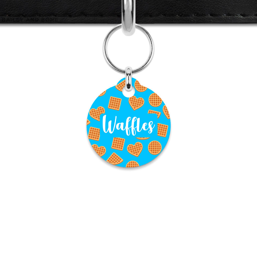 Blue Waffles Pattern Mini Pet ID Tag