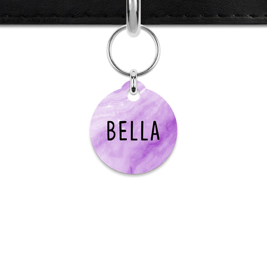 Light Purple Marble Mini Pet ID Tag