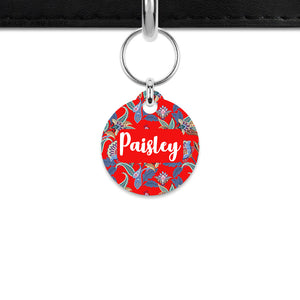 Red Paisley Mini Pet ID Tag