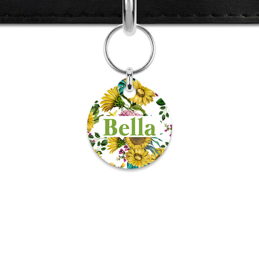 Vintage Sunflowers Mini Pet ID Tag