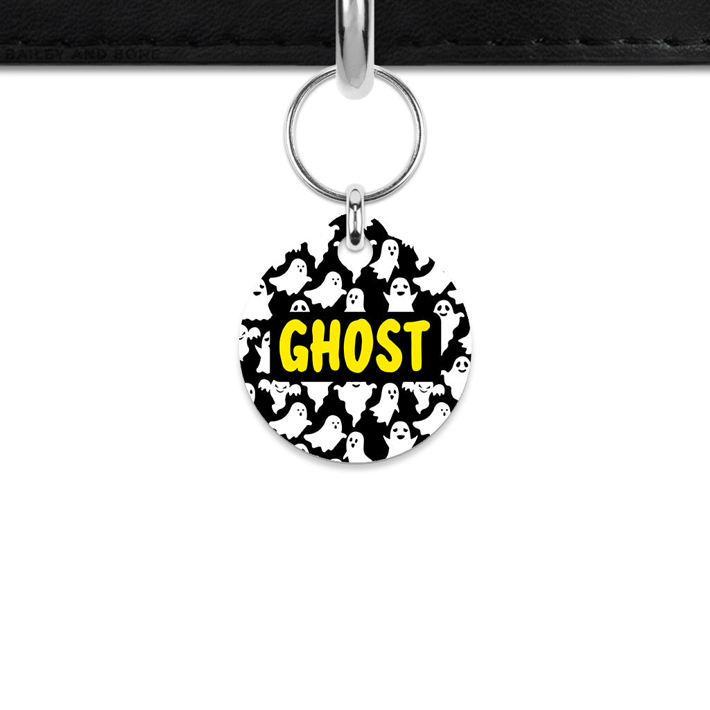 Ghost Pattern Mini Pet ID Tag