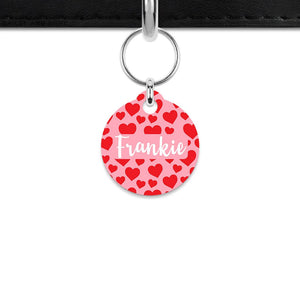 Pink And Red Love Hearts Mini Pet ID Tag