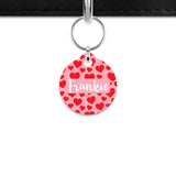 Pink And Red Love Hearts Mini Pet ID Tag