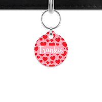 Pink And Red Love Hearts Mini Pet ID Tag